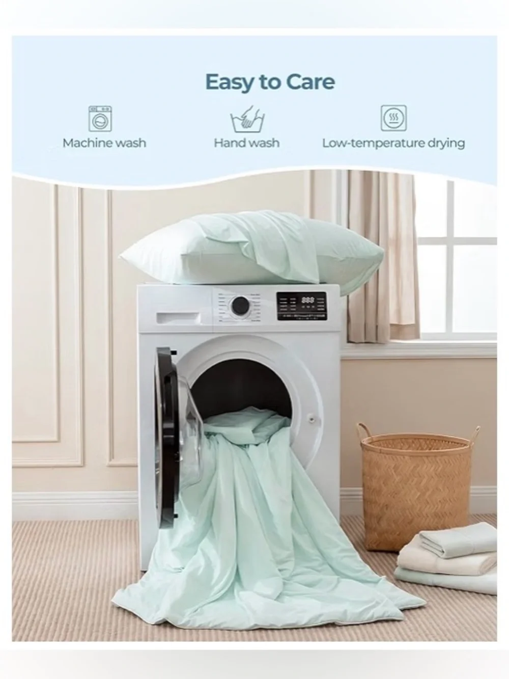 SOULFUL Cooling Comforter Queen Size, Cooling Blanket, LightGray, 90